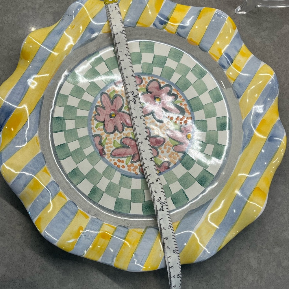MacKenzie-Childs Myrtle Dinnerware Plate with Floral Design - Picture 9 of 10
